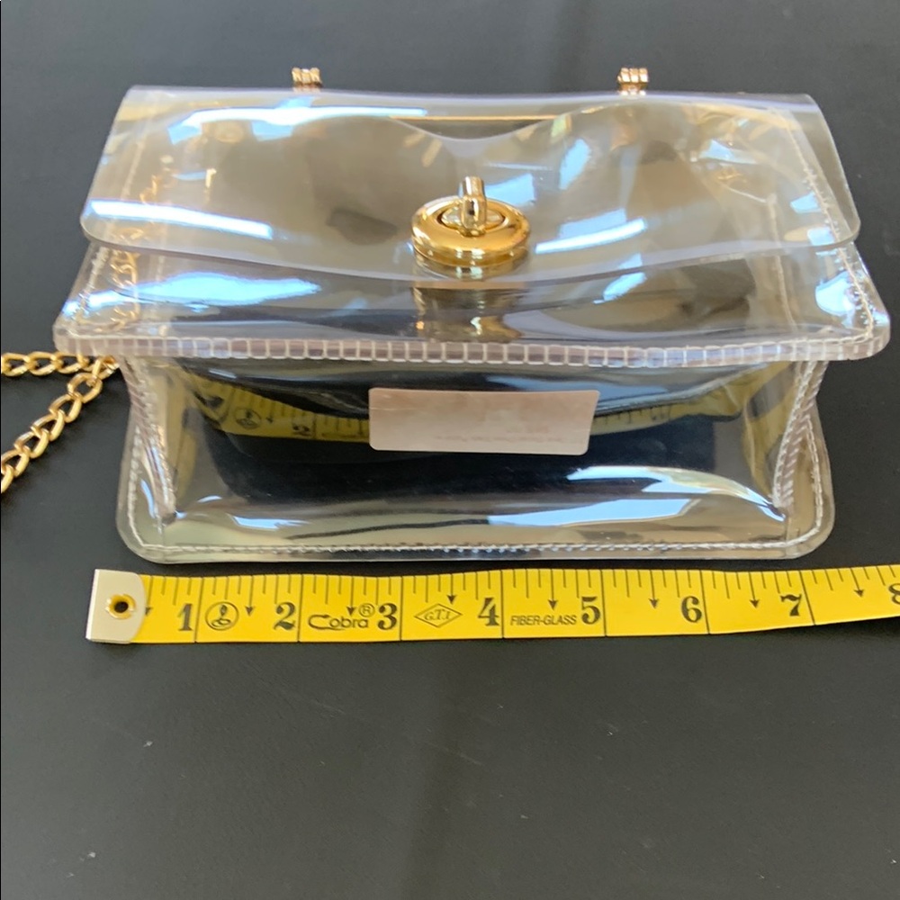 Sam Forever Clear Acrylic Box Bag Gold Handle Chain Strap Evening Purse - Picture 7 of 10